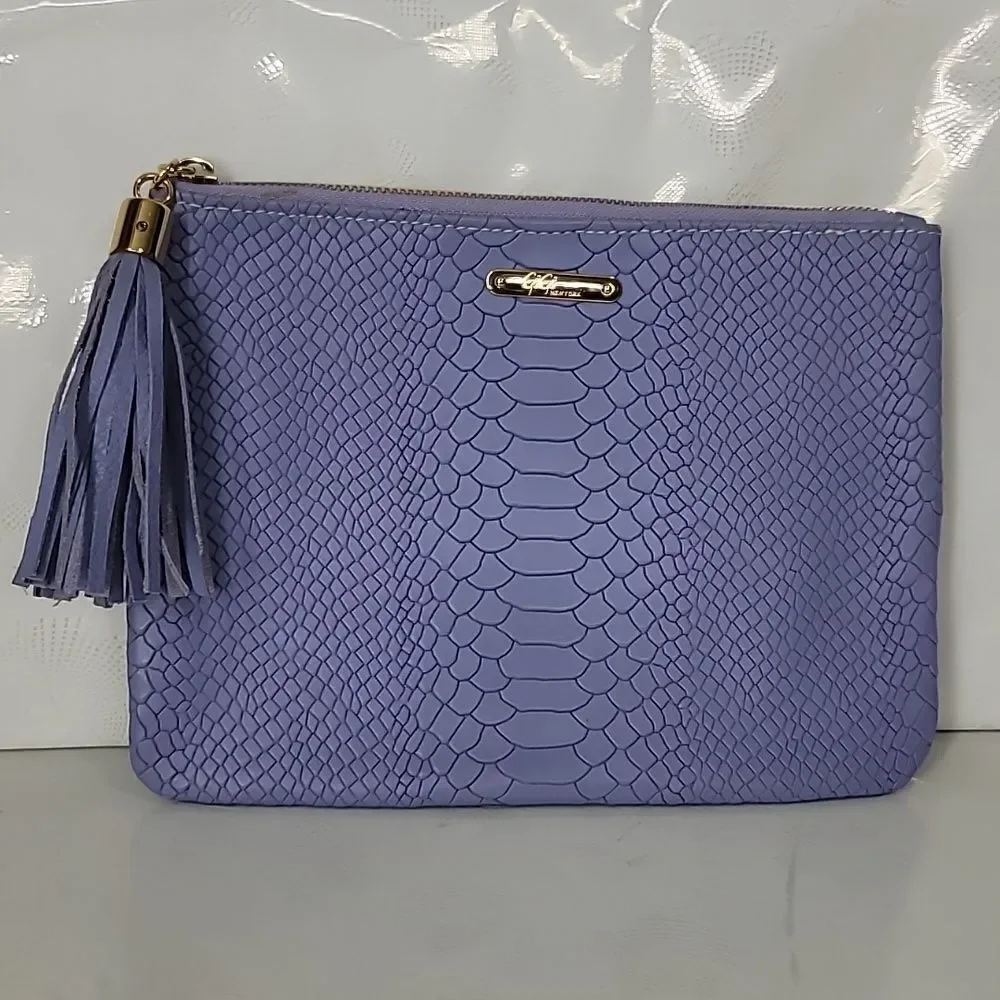 Gigi NewYork Embossed Lavender Clutch